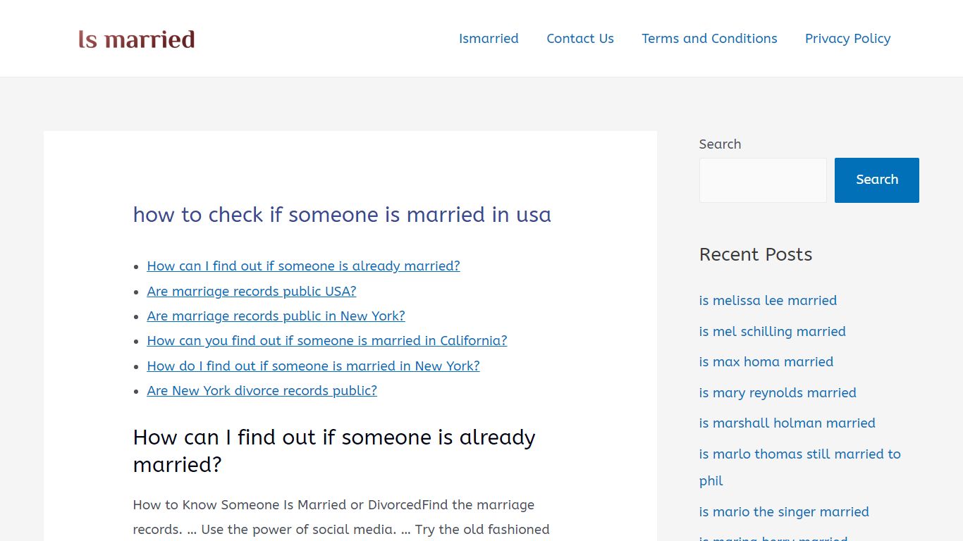 how to check if someone is married in usa – Is married?